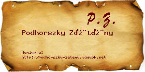 Podhorszky Zétény névjegykártya